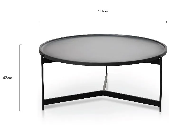 90cm Coffee Table - Matt Black