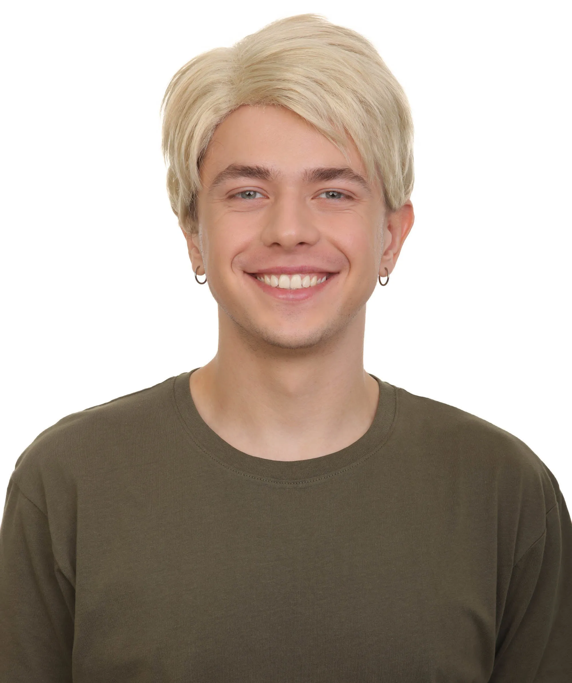 Adult Men’s Japanese Anime Series Master Spy Short Blonde Straight Wig | Best for Halloween | Flame-retardant Synthetic Fiber