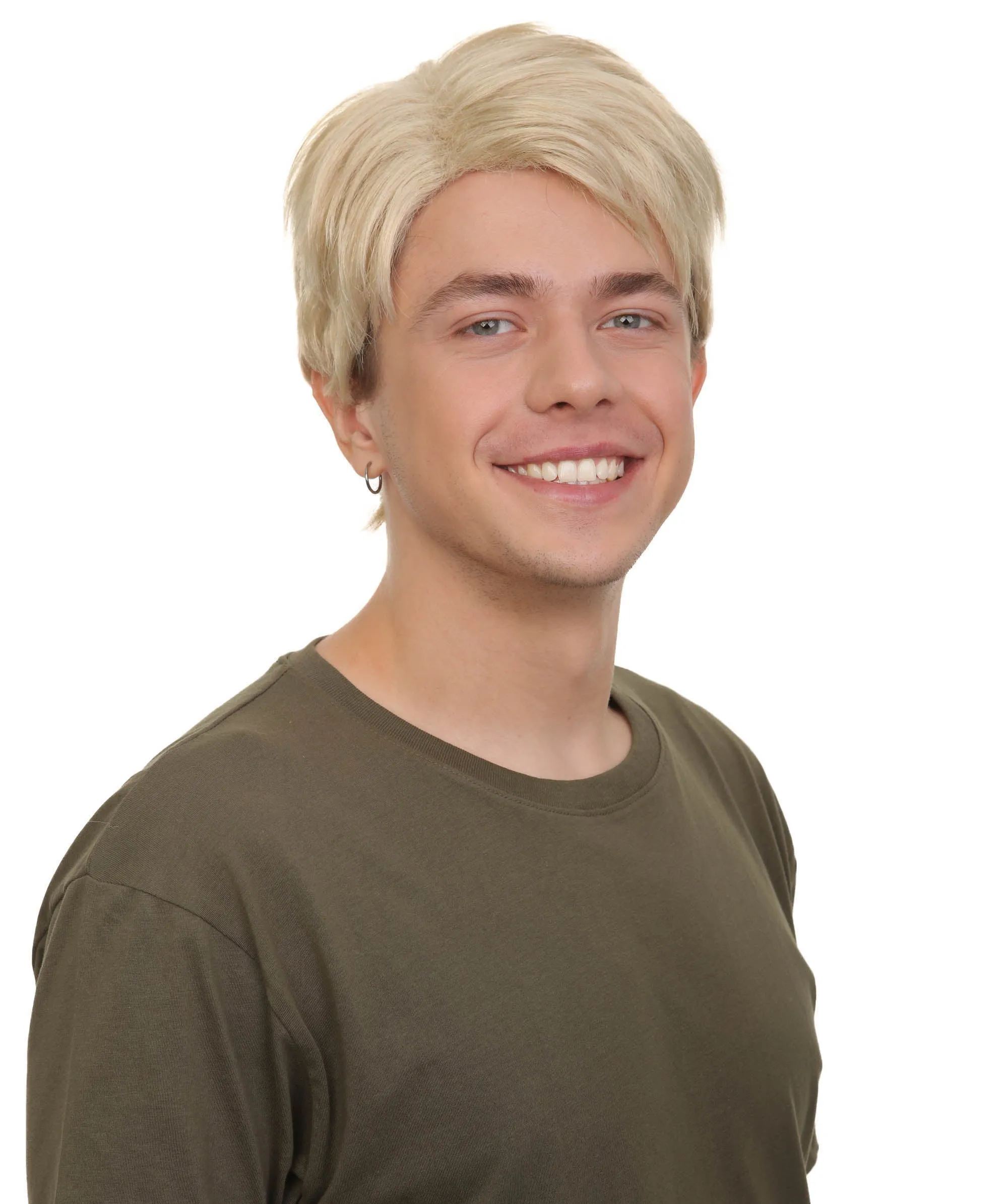 Adult Men’s Japanese Anime Series Master Spy Short Blonde Straight Wig | Best for Halloween | Flame-retardant Synthetic Fiber