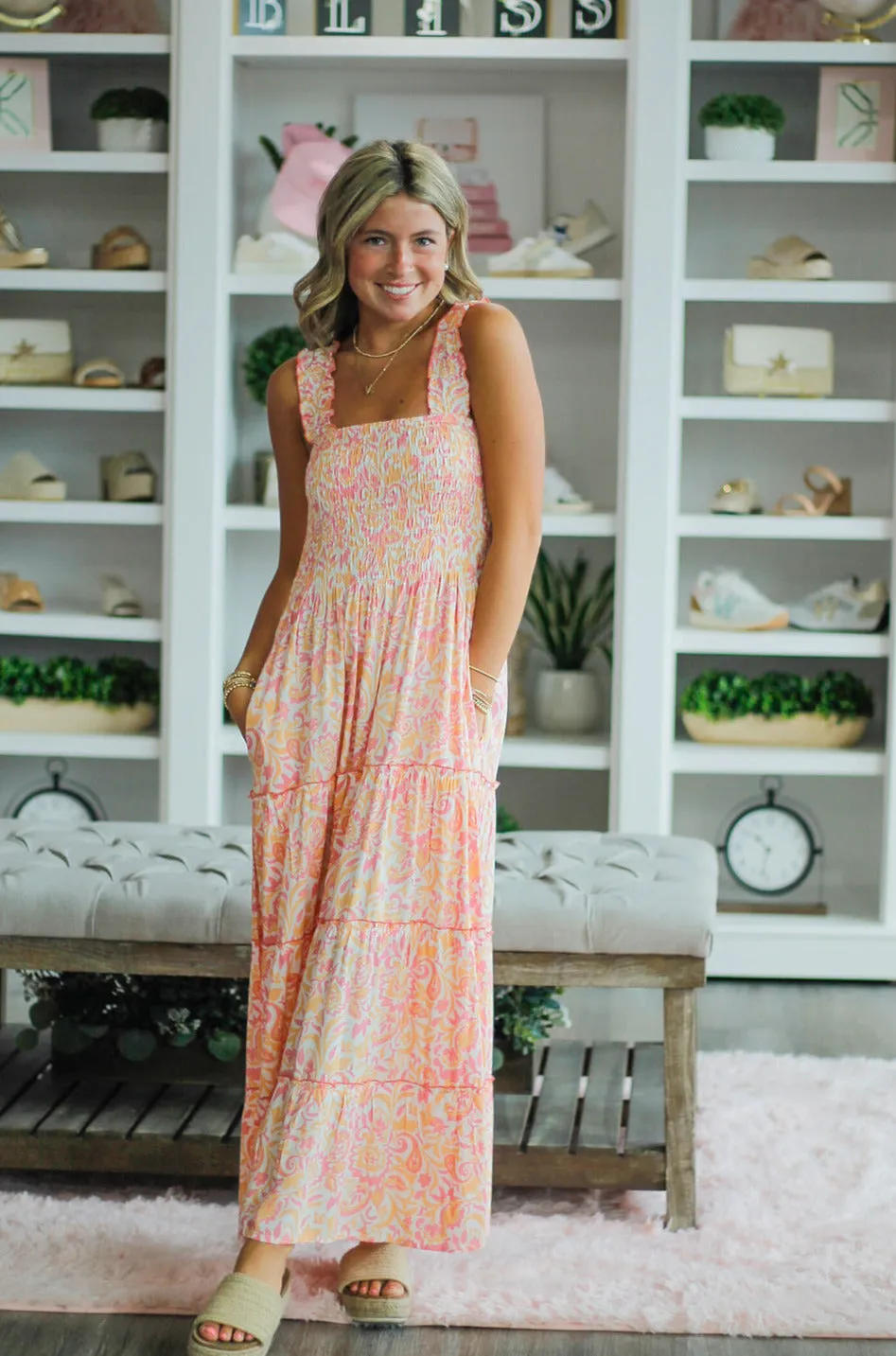 Apricot Lucy Midi Dress