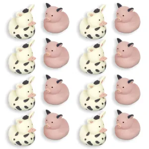 Barnyard Birthday Rubber Duck Animals For Party Favors and Decorations, 16 Count