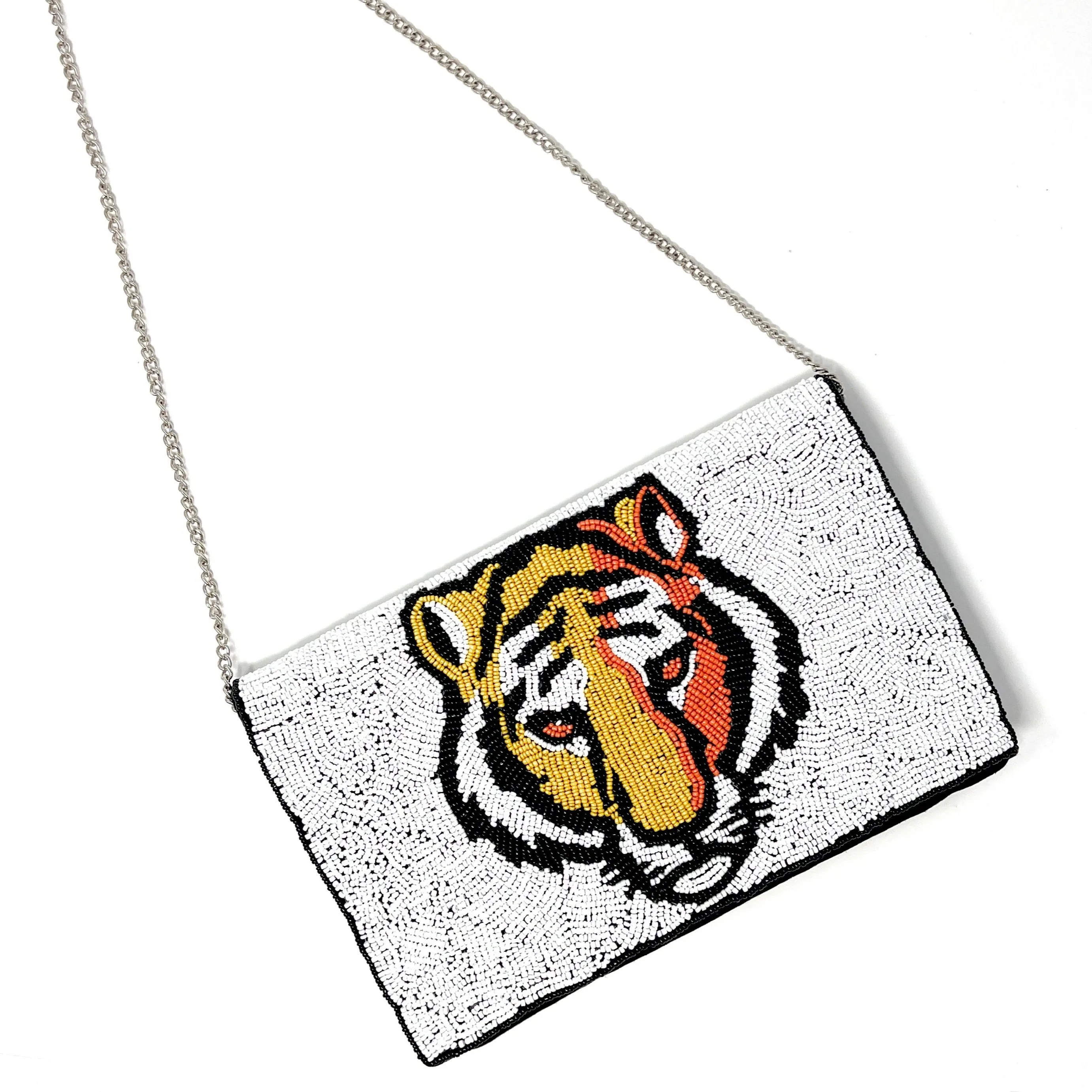 Beaded Tiger Clutch Purse