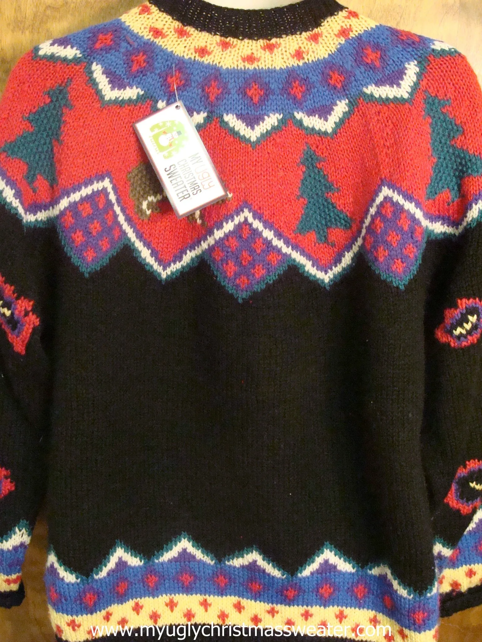 Bears and Trees with Fish Nordic Sweater