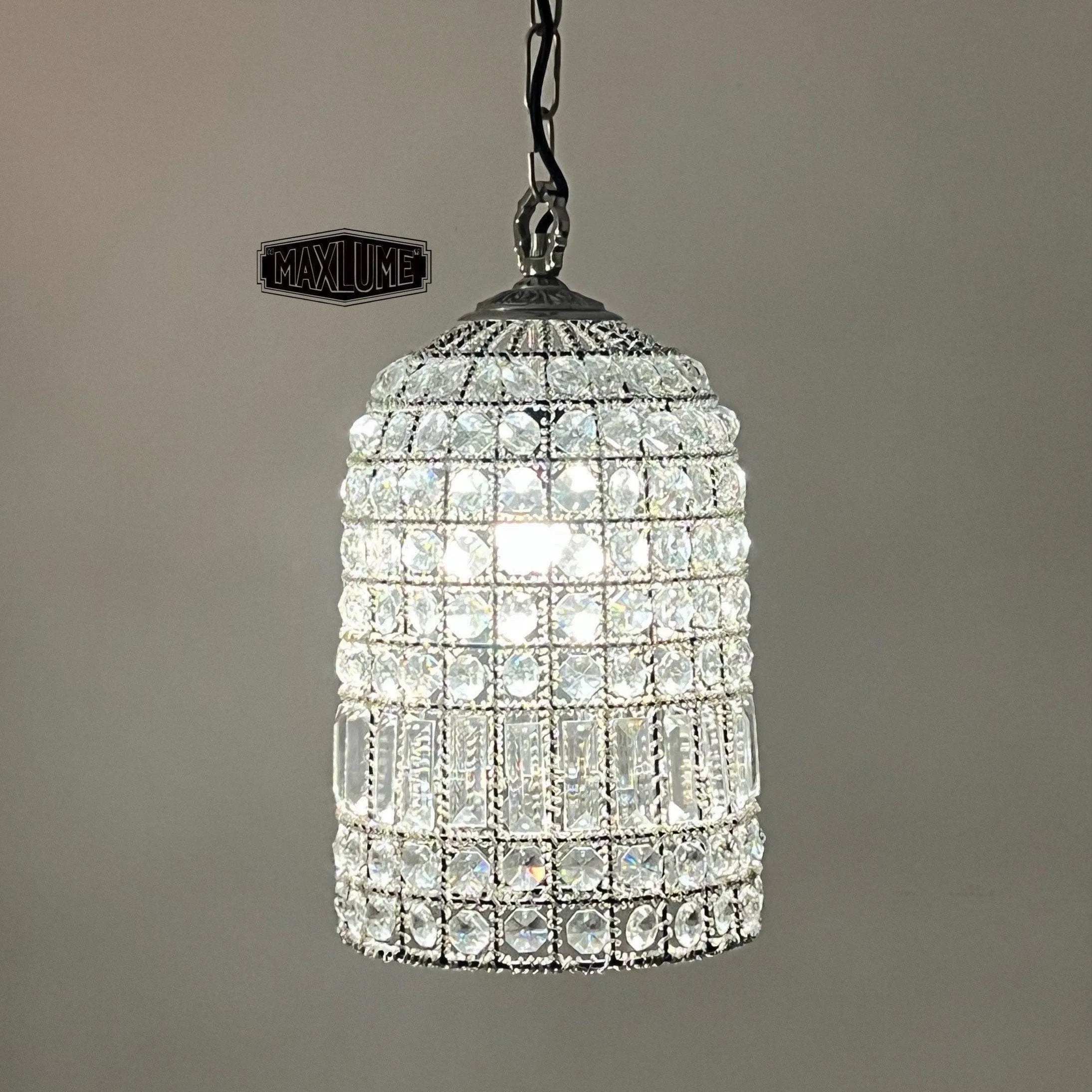 Bixley ~ French Glass Bird Cage Luxury Chandelier Light Dining Room Ceiling Pendant 10 Inch