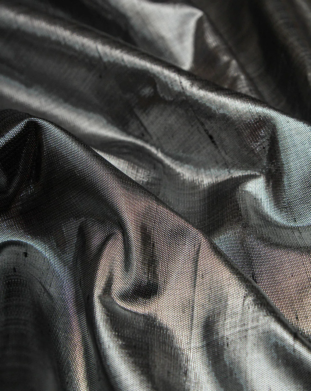 Black  Plain Silk Lurex Fabric