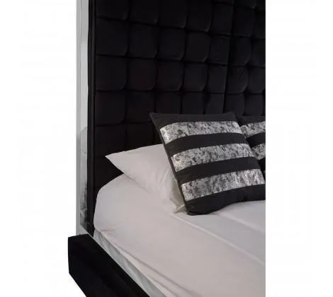 Black Velvet Luxury Canopy King Size Bed