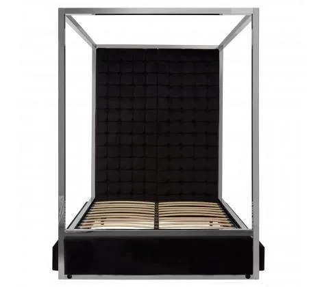 Black Velvet Luxury Canopy King Size Bed