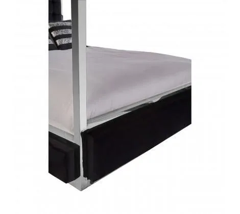 Black Velvet Luxury Canopy King Size Bed