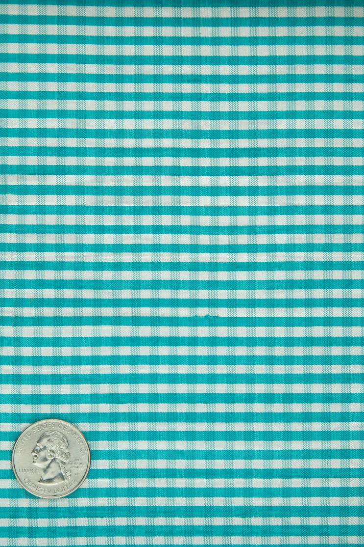 Blue Bird Gingham Shantung 634 Fabric