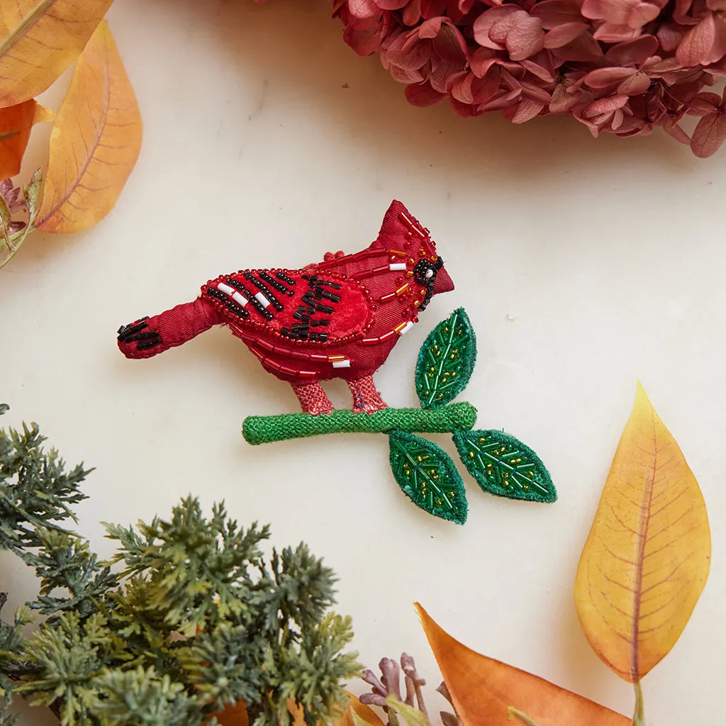 Cardinal Beaded Ornament