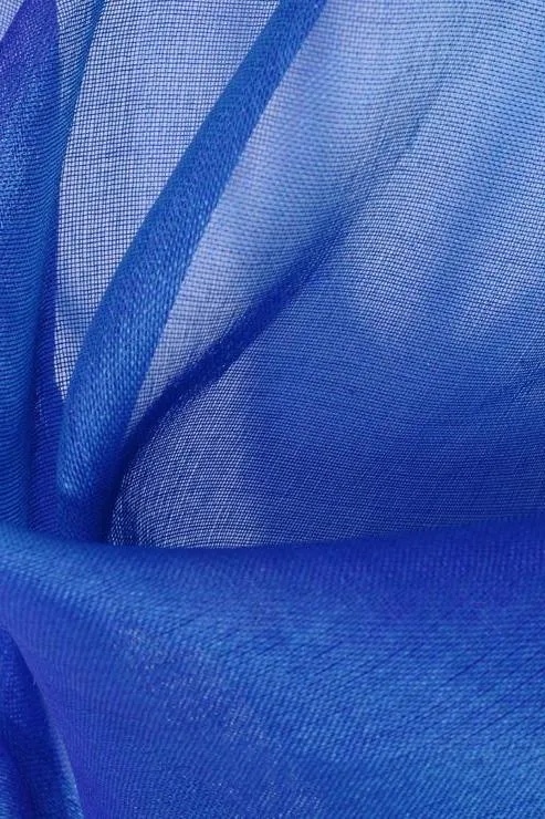 Caribbean Blue Silk Organza Fabric