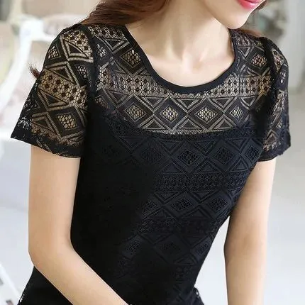 Chiffon Crochet Lace Blouse