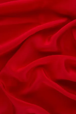 Chinese Red Silk Crepe de Chine Fabric