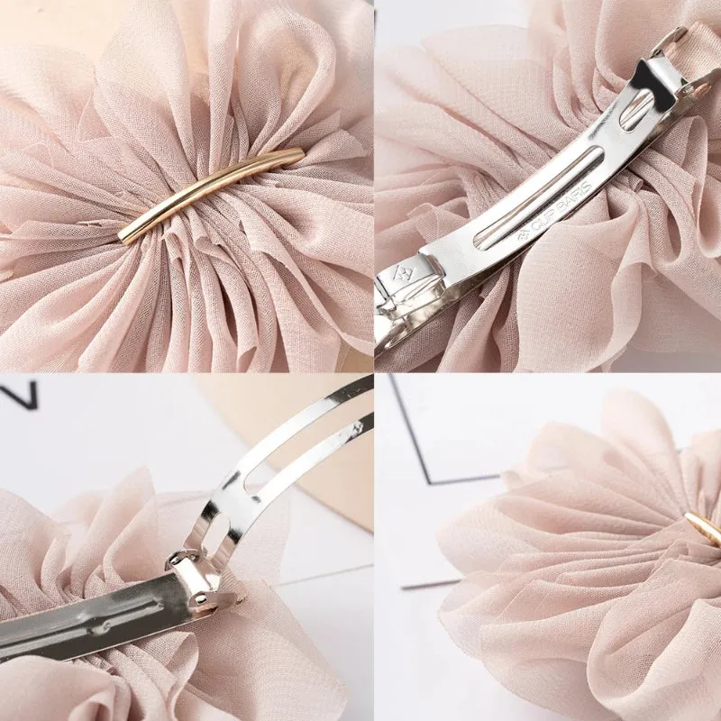 Delicate Women's Chiffon Flower Hair Clip