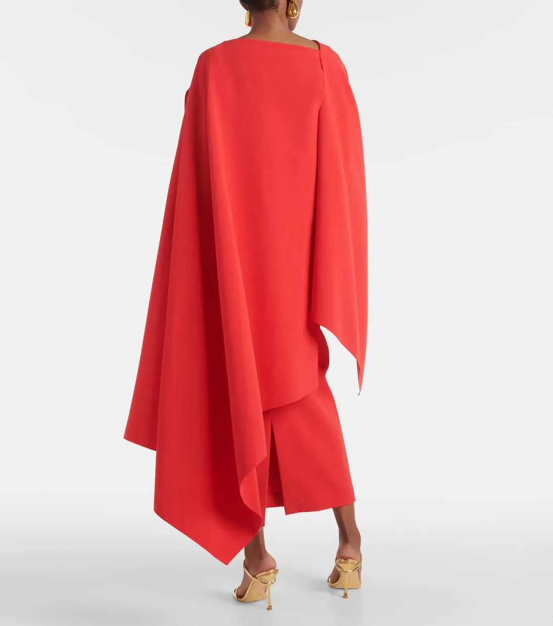 Demetria midi dress with cape Roksanda, red