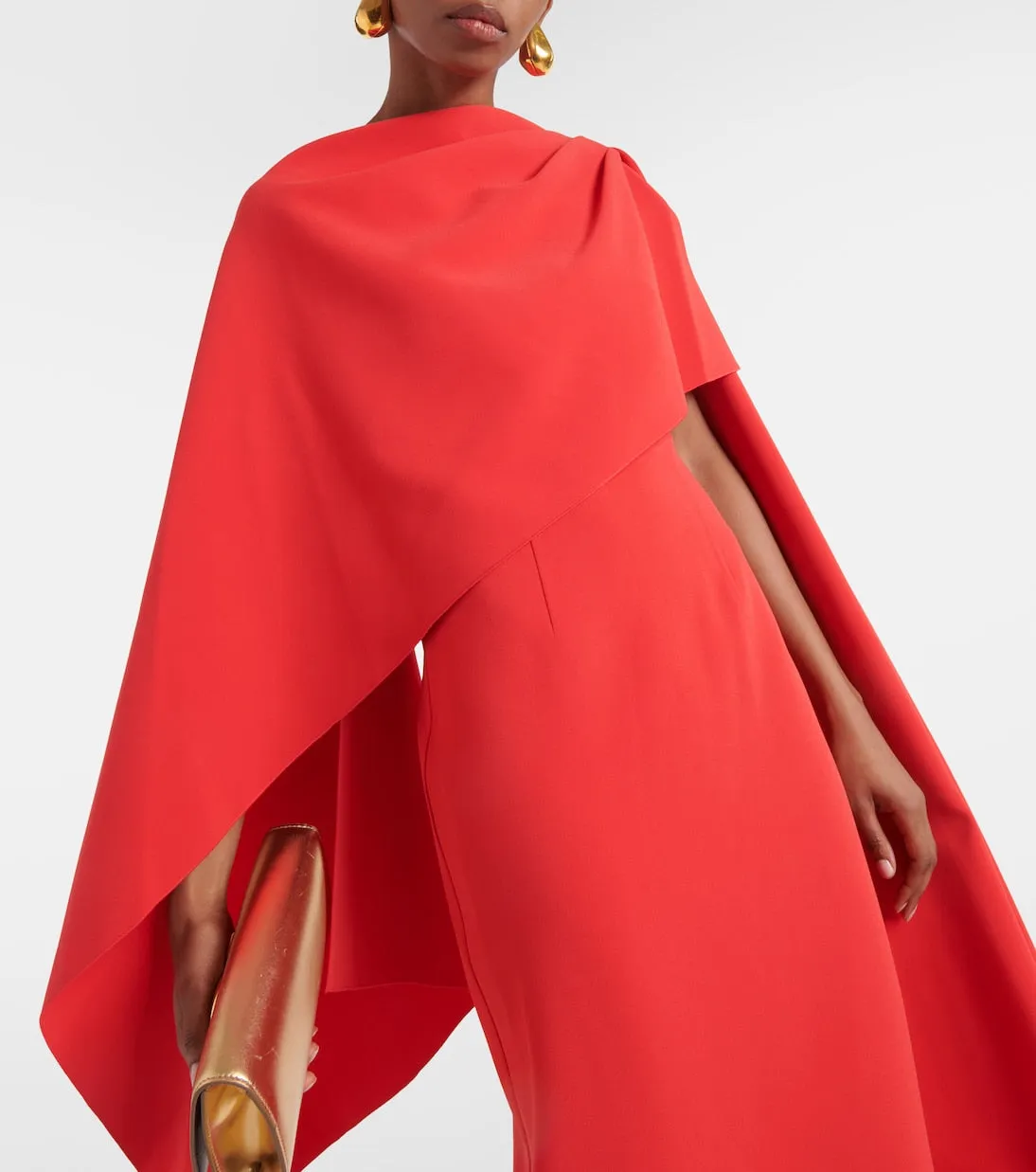 Demetria midi dress with cape Roksanda, red