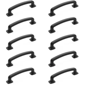 Diversa Matte Black Trinity 3-3/4" (96mm) Cabinet Drawer Pull - 10 PACK