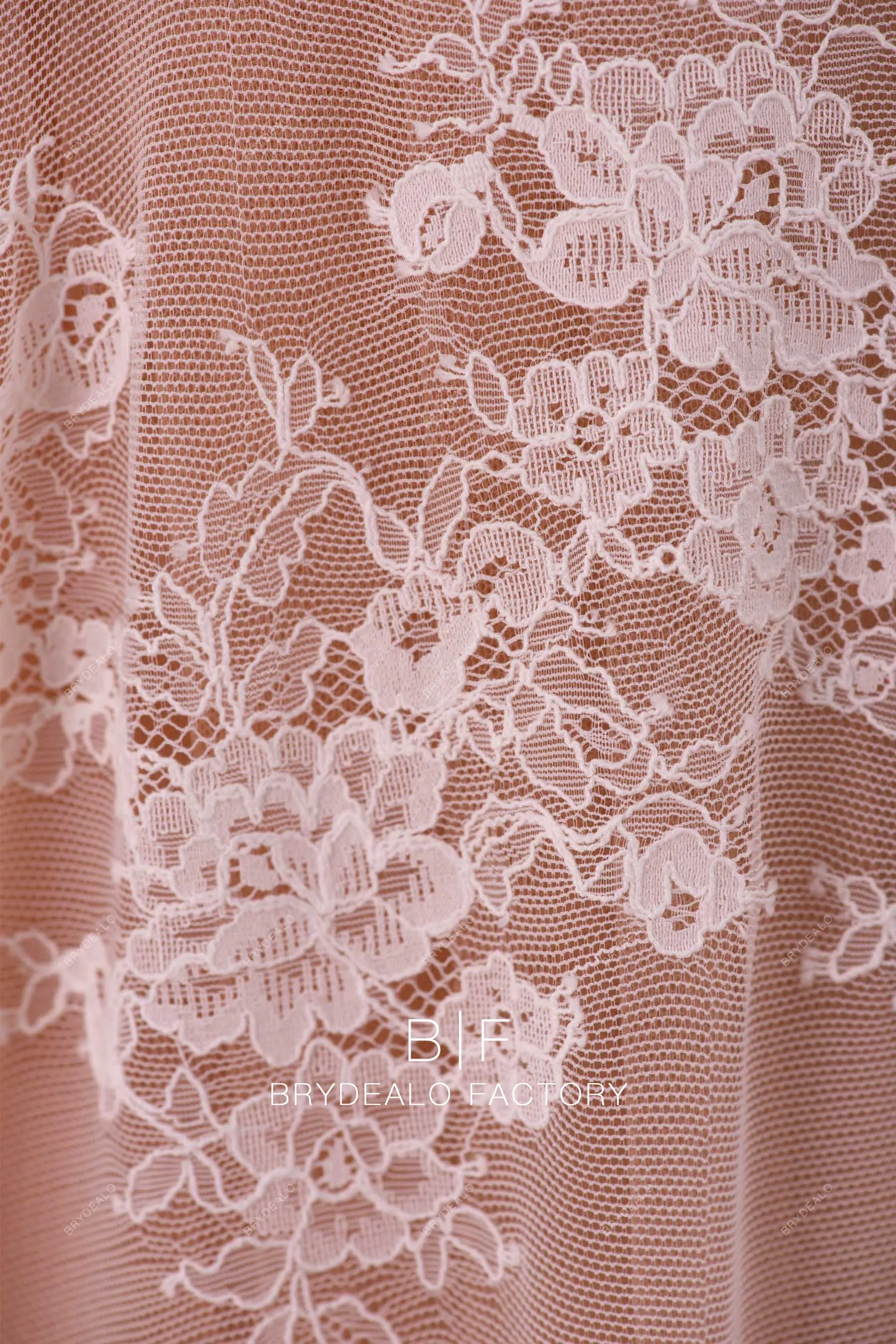 Elastic Double Border Cording Flower Lace Fabric