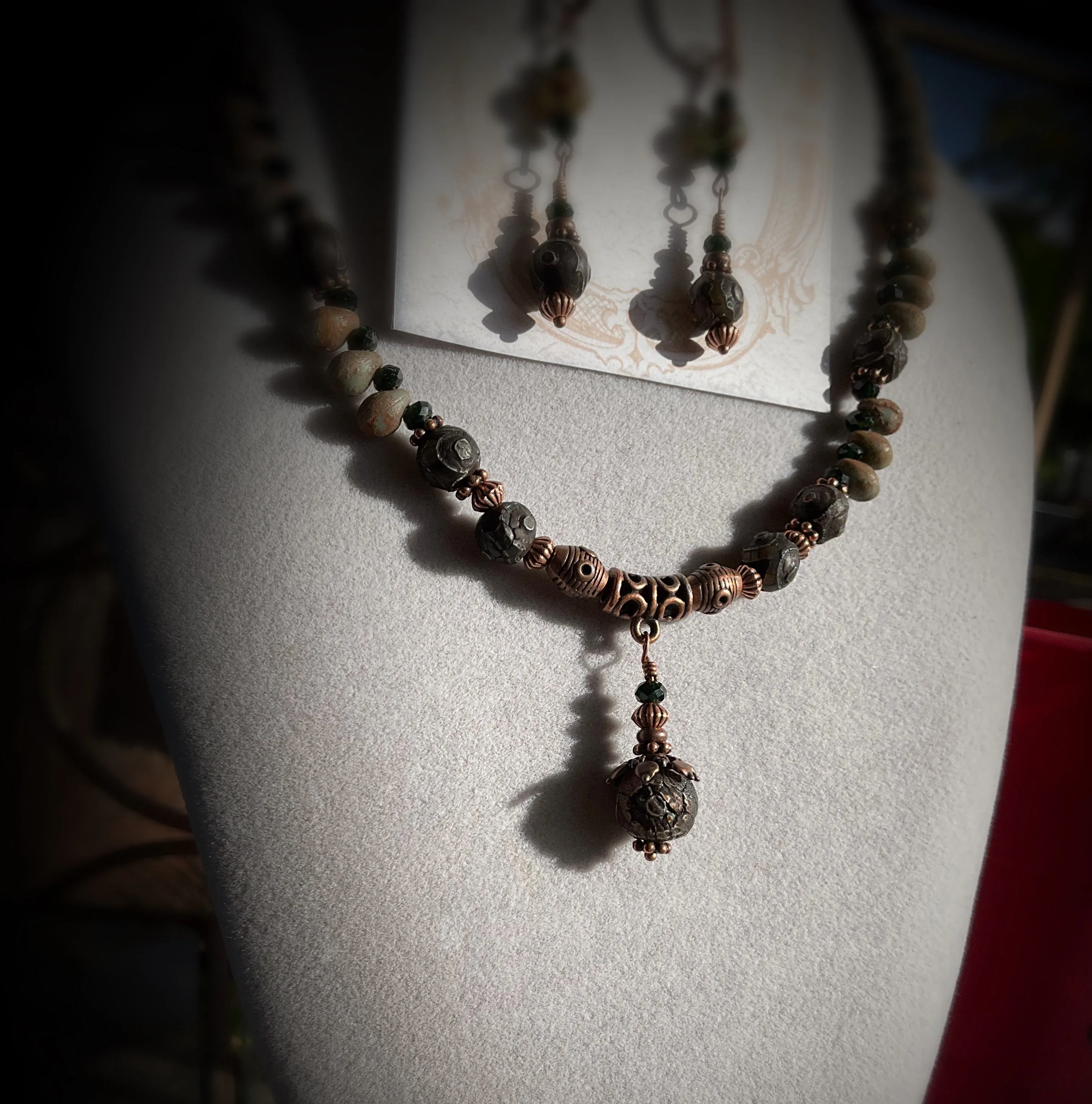 Elegant Tibetan Agate Jewelry Set