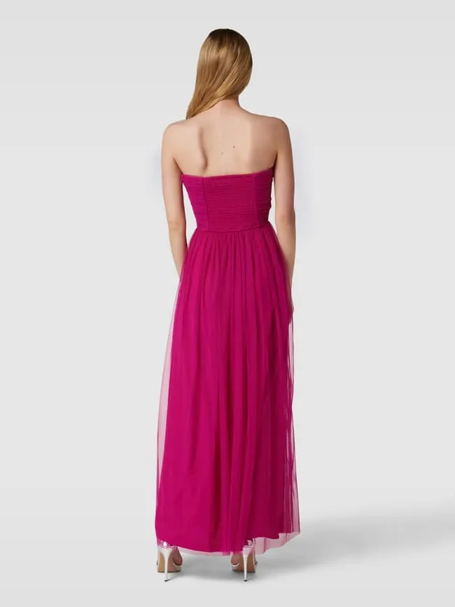 Evening dress with tulle skirt LACE & BEADS, pink