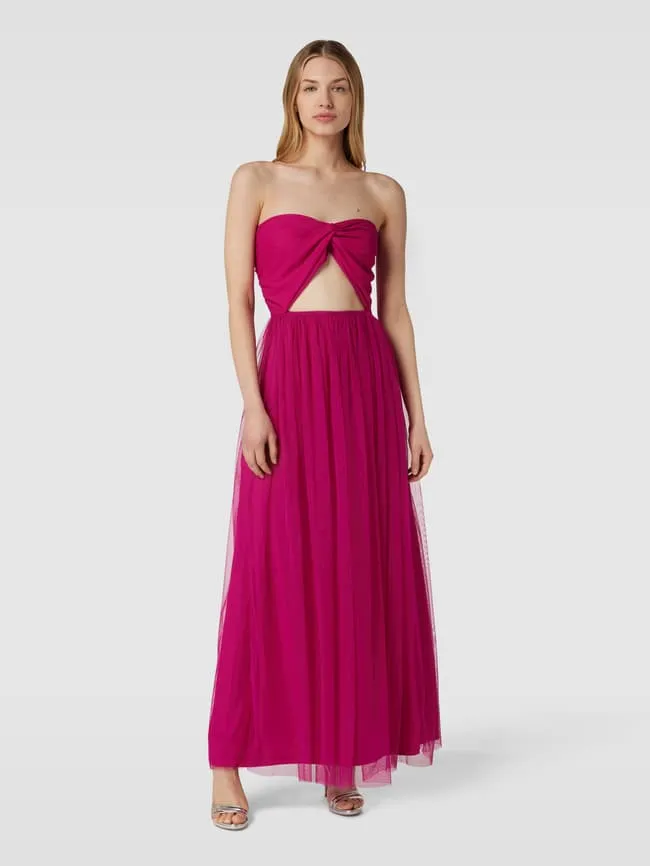 Evening dress with tulle skirt LACE & BEADS, pink