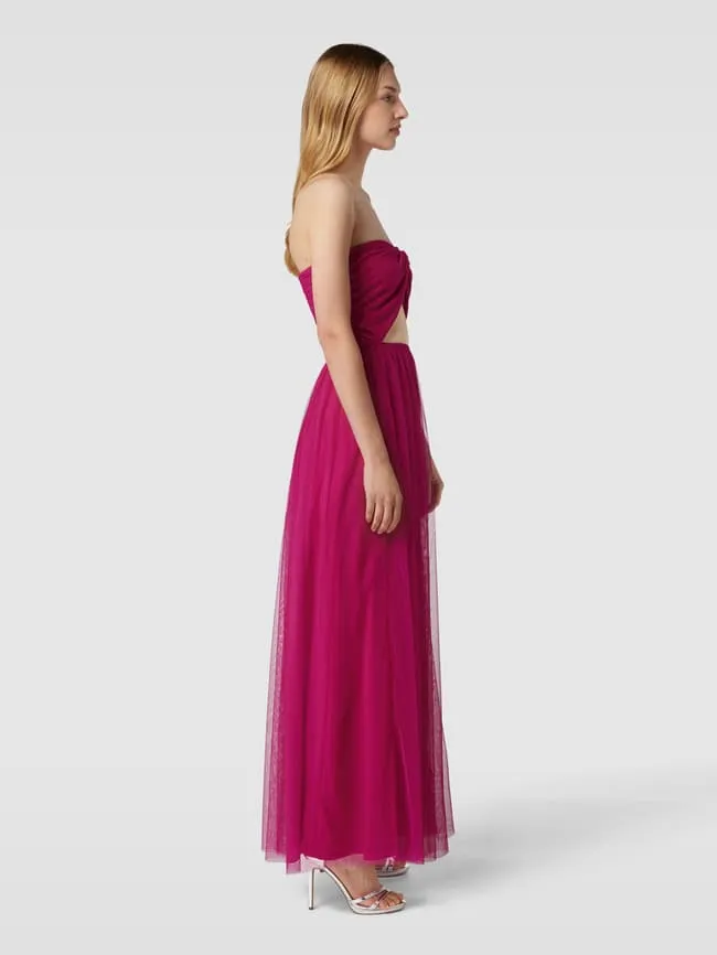 Evening dress with tulle skirt LACE & BEADS, pink