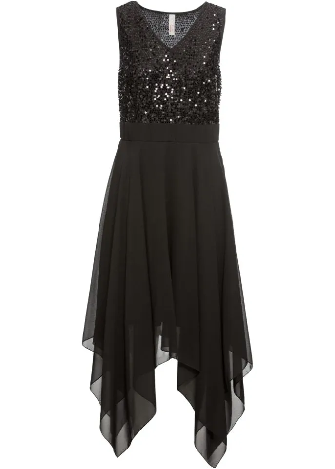 Evening midi dress with sequins Bodyflirt Boutique, black