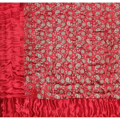 fashhub Traditional Famous Rajasthani Print Jaipuri Beautiful Animal Print in red Silk Jaipuri Rajai/Razai/Quilt Single/Single Bed Quilt/Comforter/AC Quilt/AC Comforter(Set of 2)