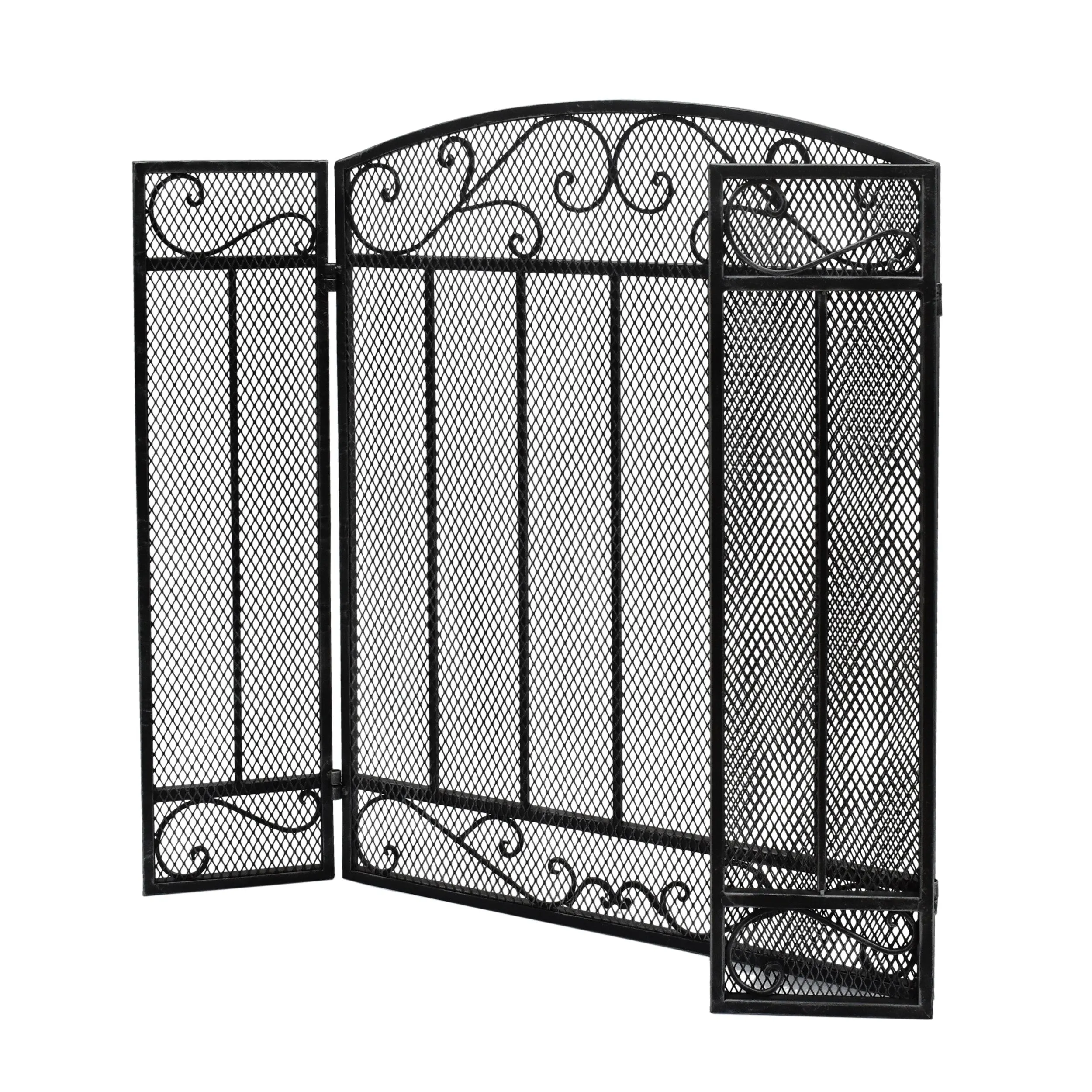 Fernando Contemporary Three Panel Iron Firescreen