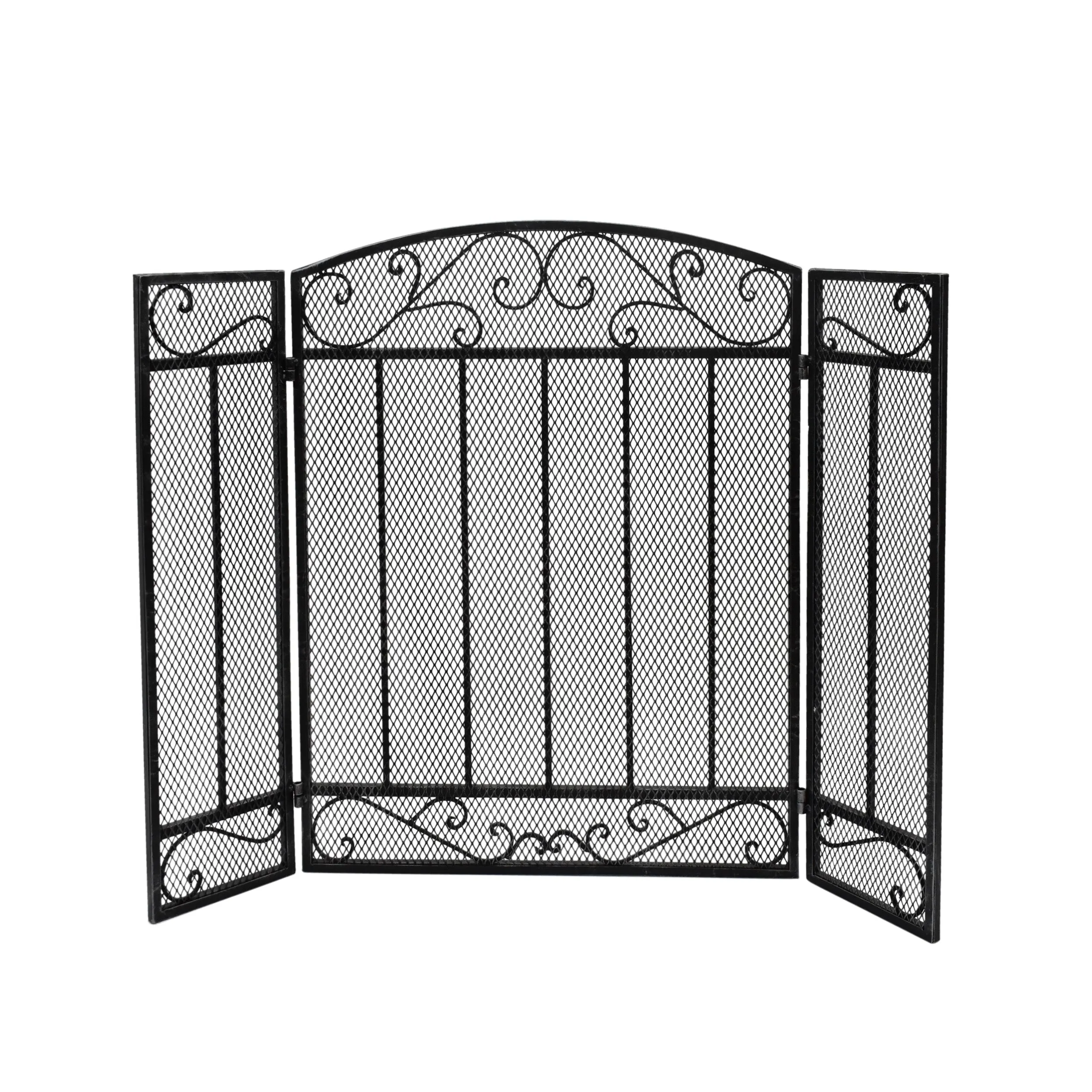 Fernando Contemporary Three Panel Iron Firescreen