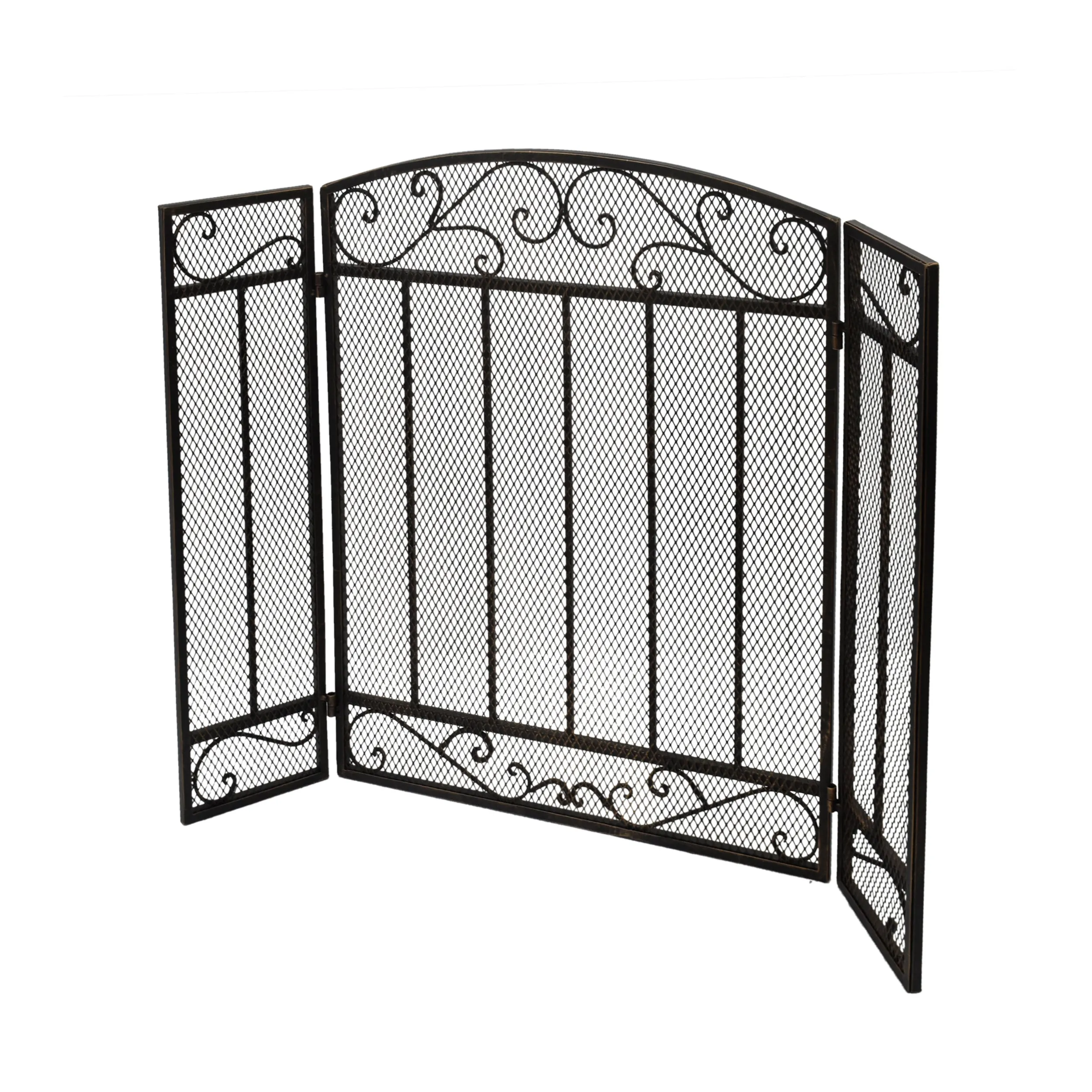 Fernando Contemporary Three Panel Iron Firescreen