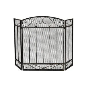 Fernando Contemporary Three Panel Iron Firescreen