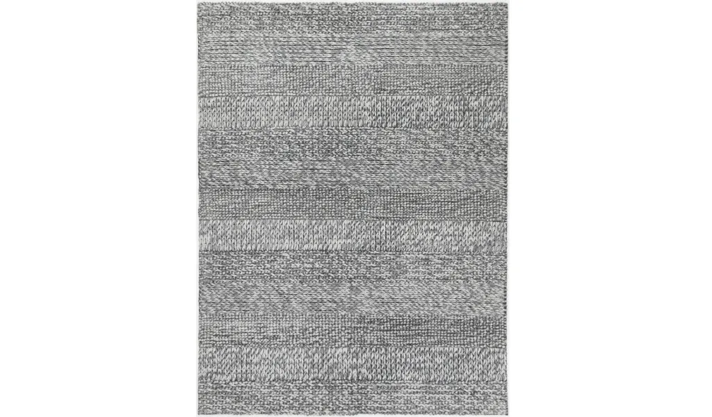 Halo Charcoal Multi Pattern Wool Blend Rug