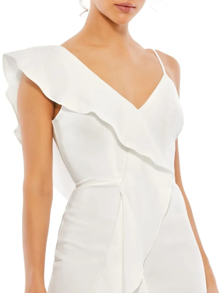 Ieena Mac Duggal Ruffle Mini Dress, White