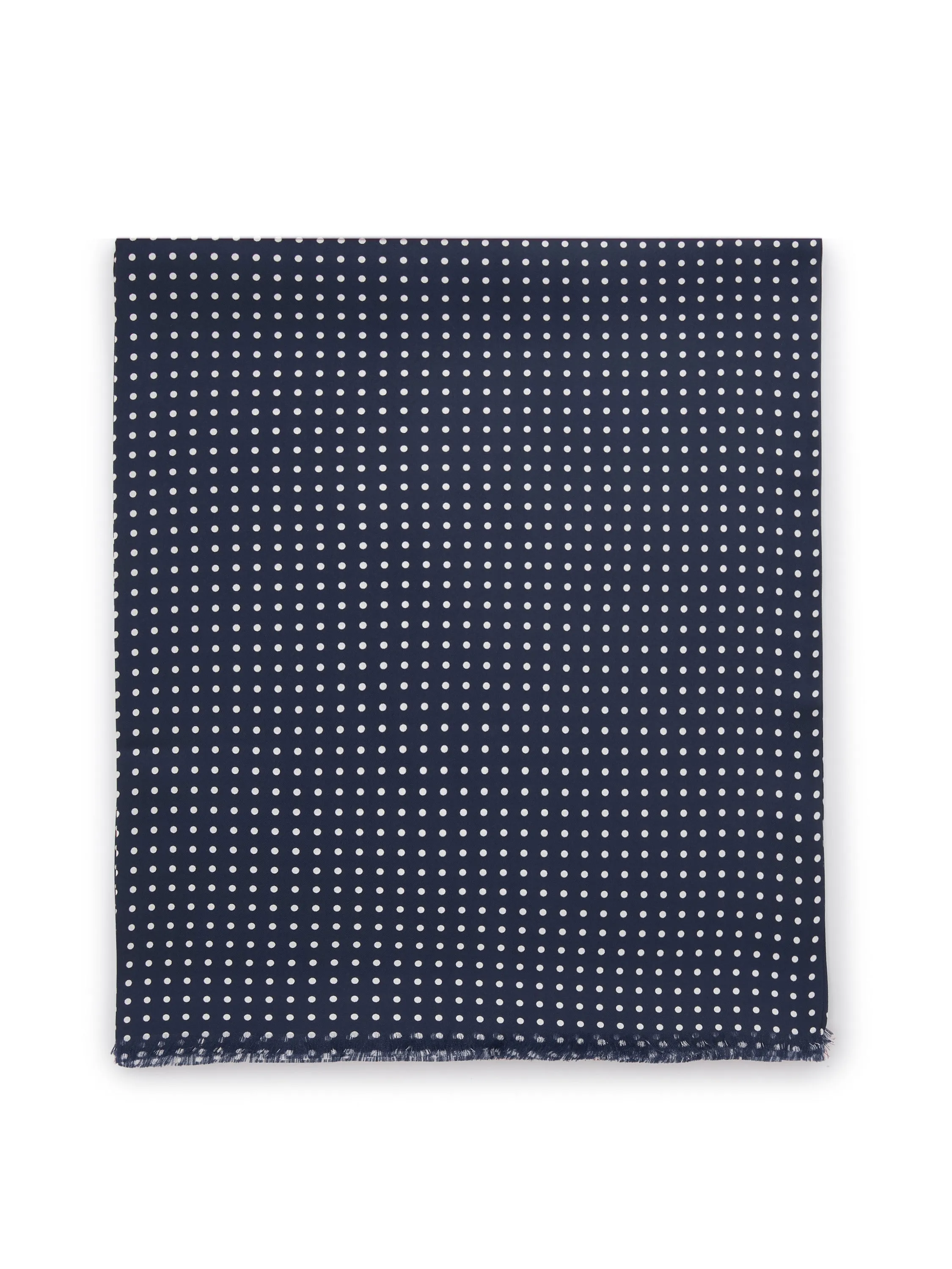 Italian Silk Tube Scarf, Polka Dot- Navy/White