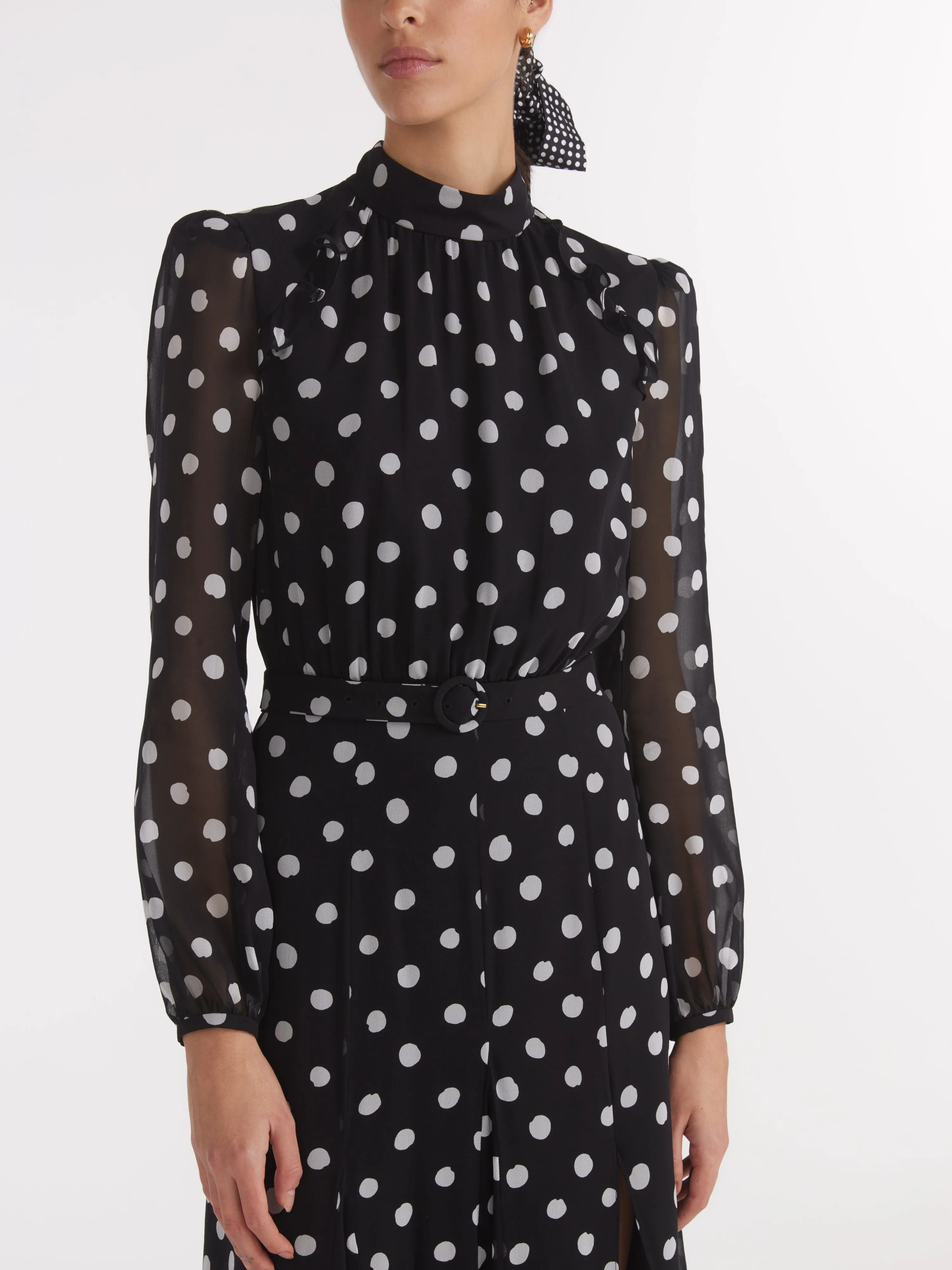 Jacqui B Dress in Mono Dot