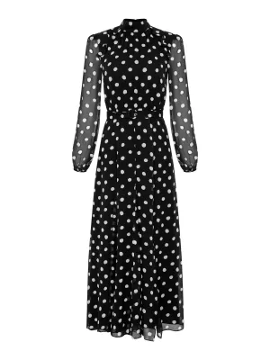 Jacqui B Dress in Mono Dot