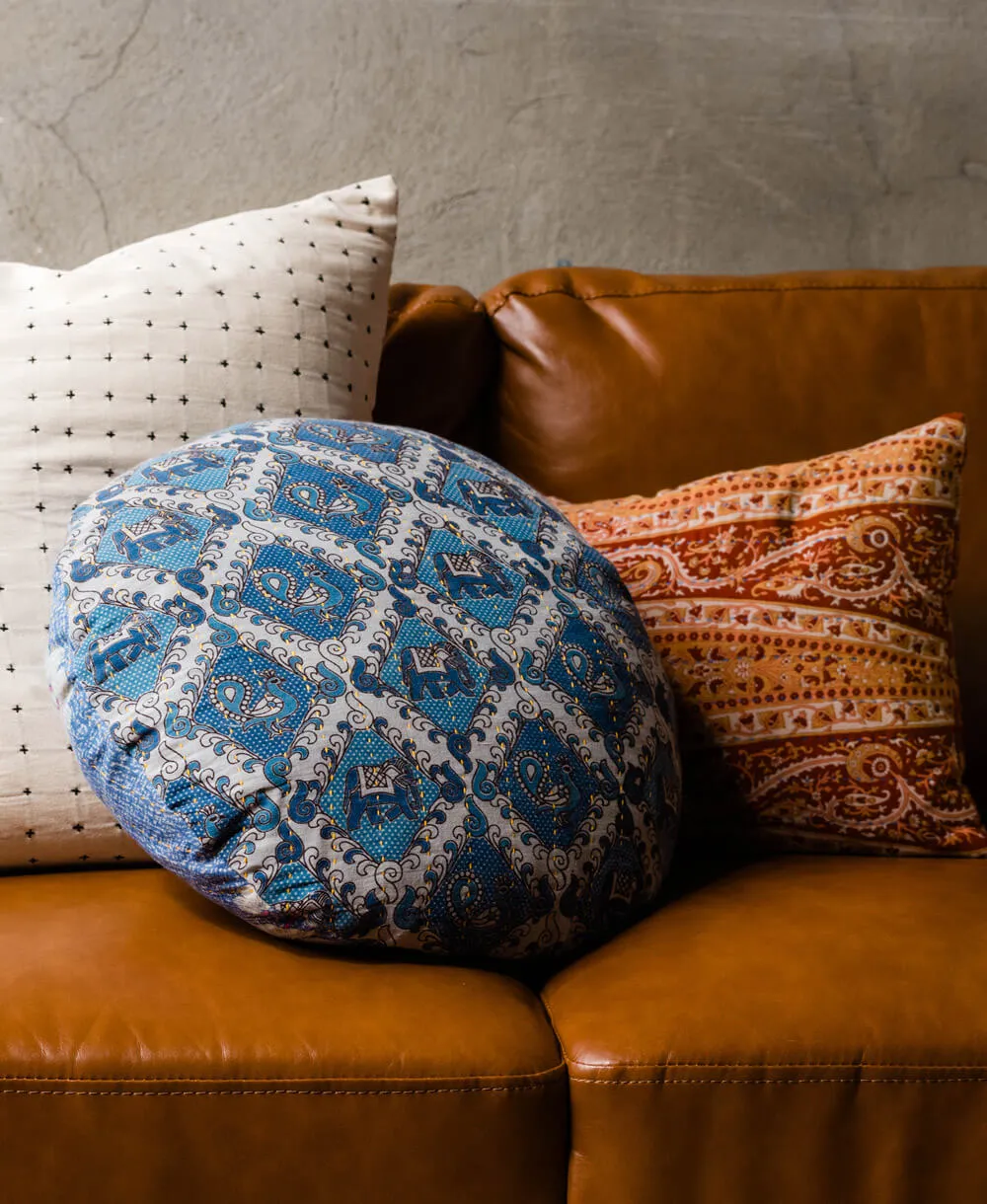 Kantha Round Pillow - No. 240215