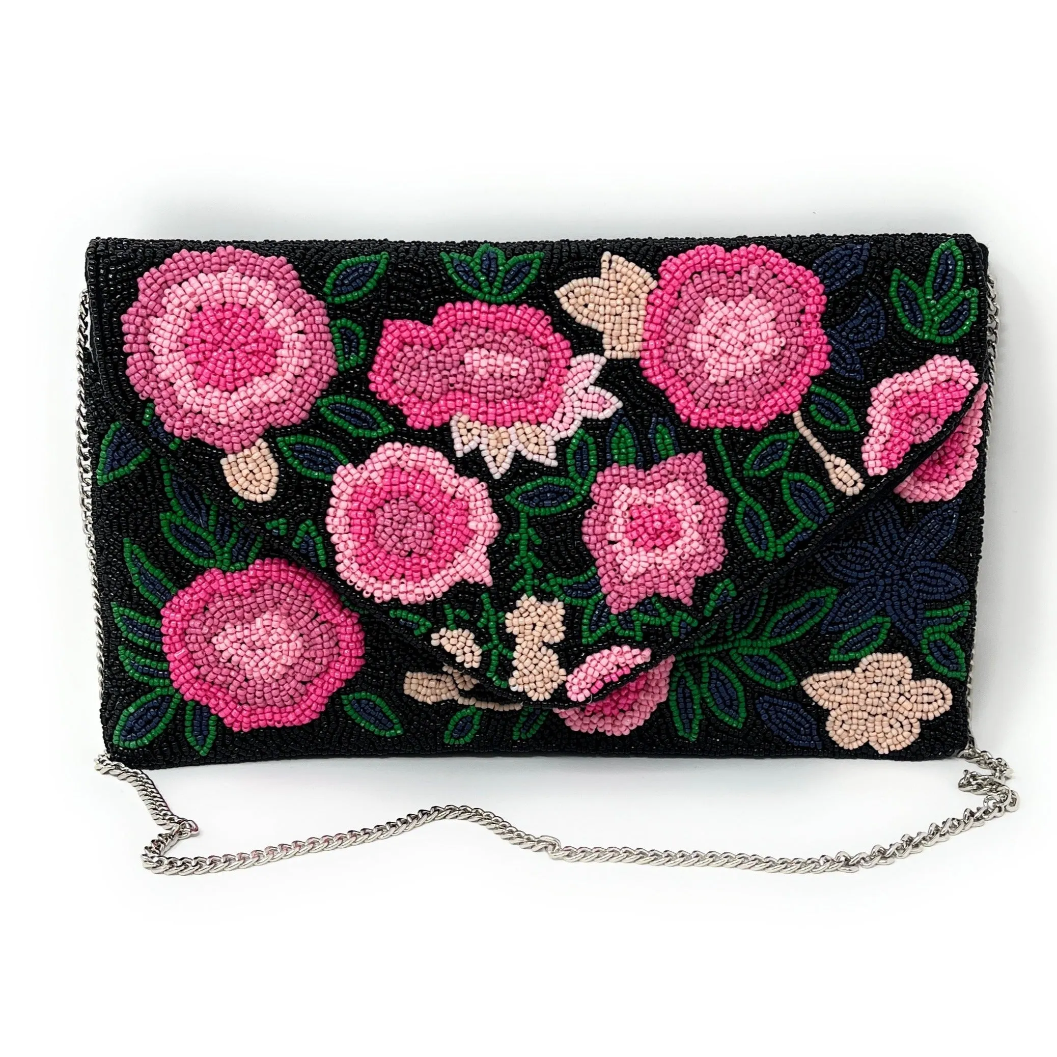 Leili Beaded Floral Clutch Purse