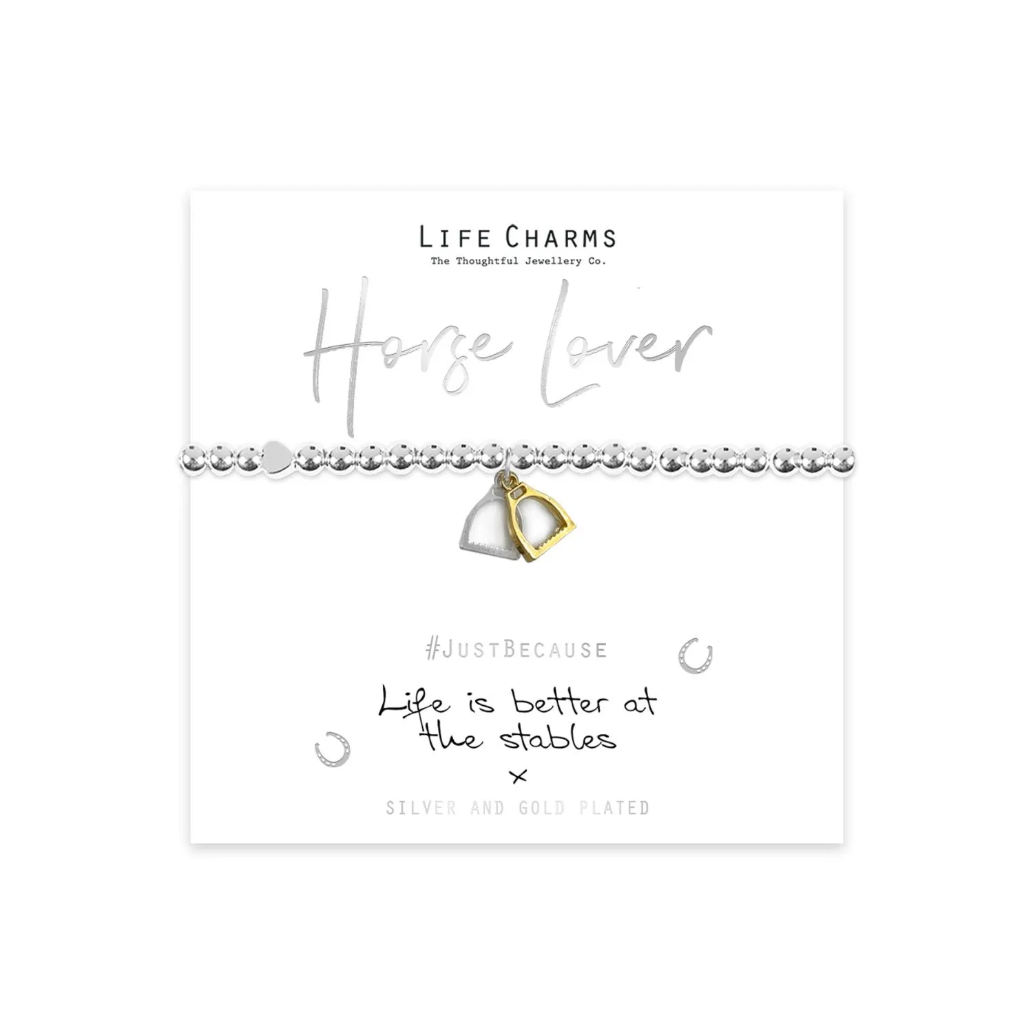 Life Charms "Life is Better At The Stables" Stirrups Bracelet