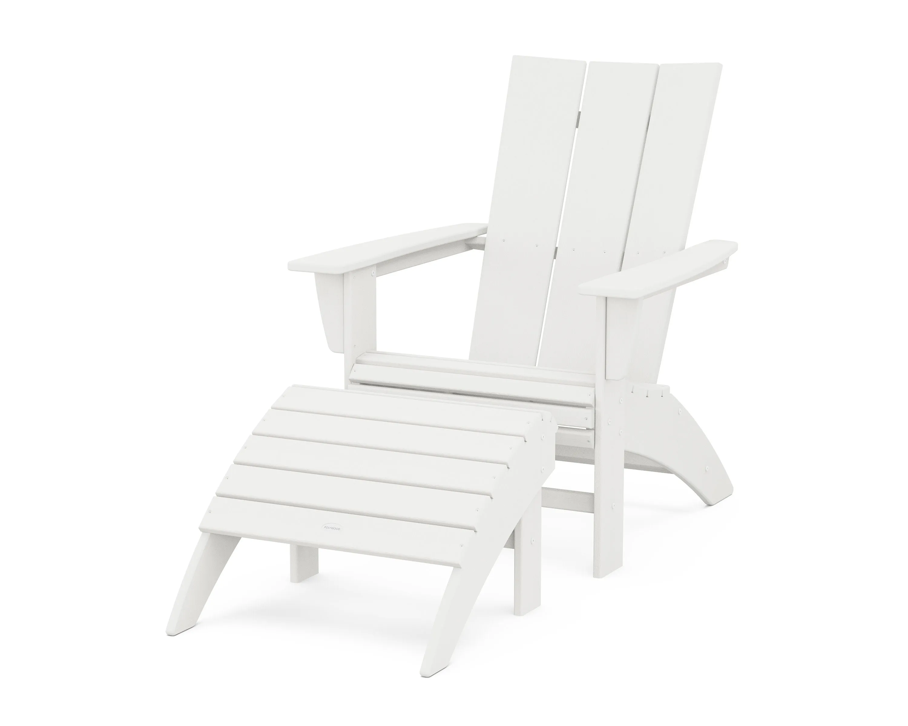 Modern Curveback Adirondack Chair 2-Piece Set with Ottoman