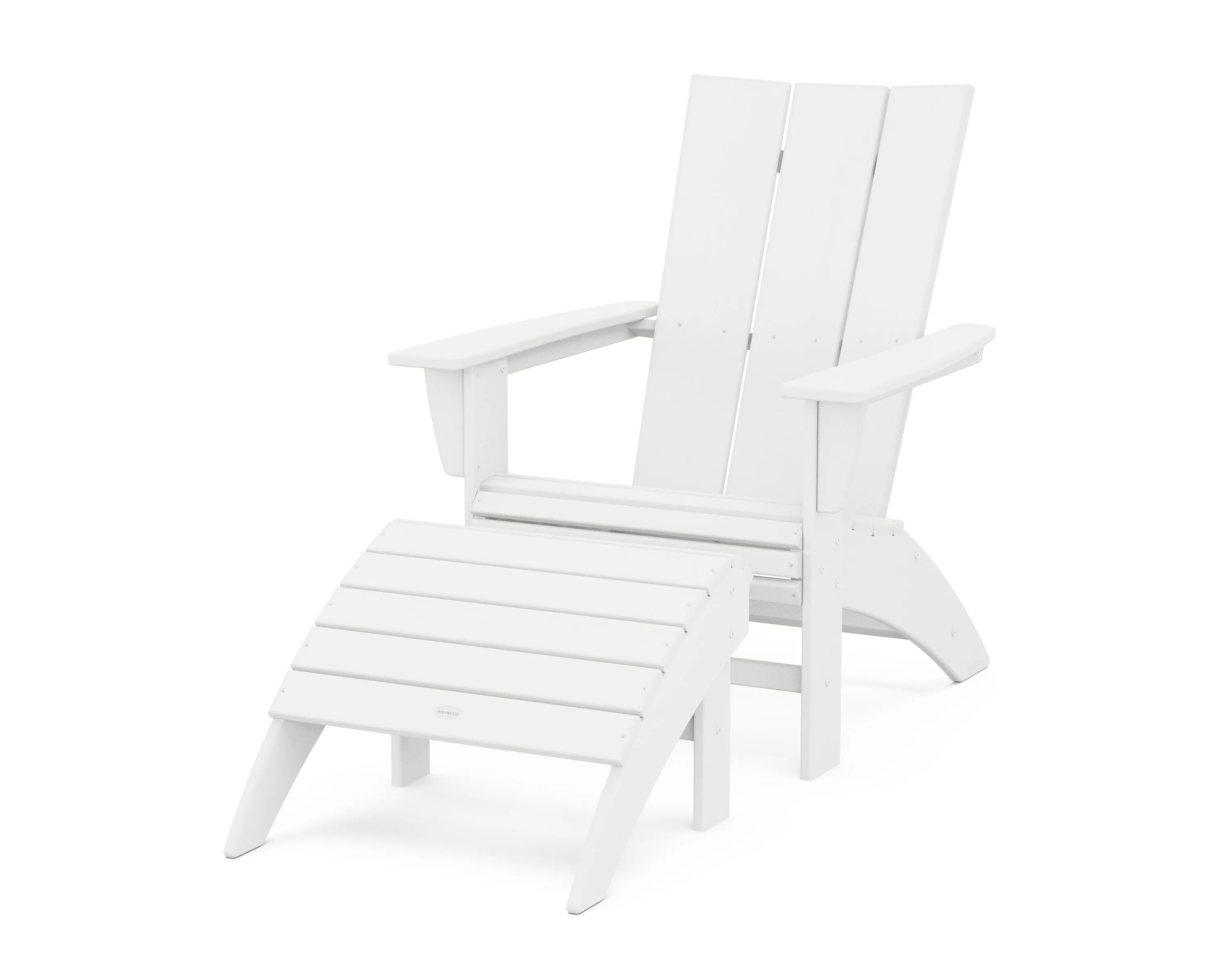 Modern Curveback Adirondack Chair 2-Piece Set with Ottoman