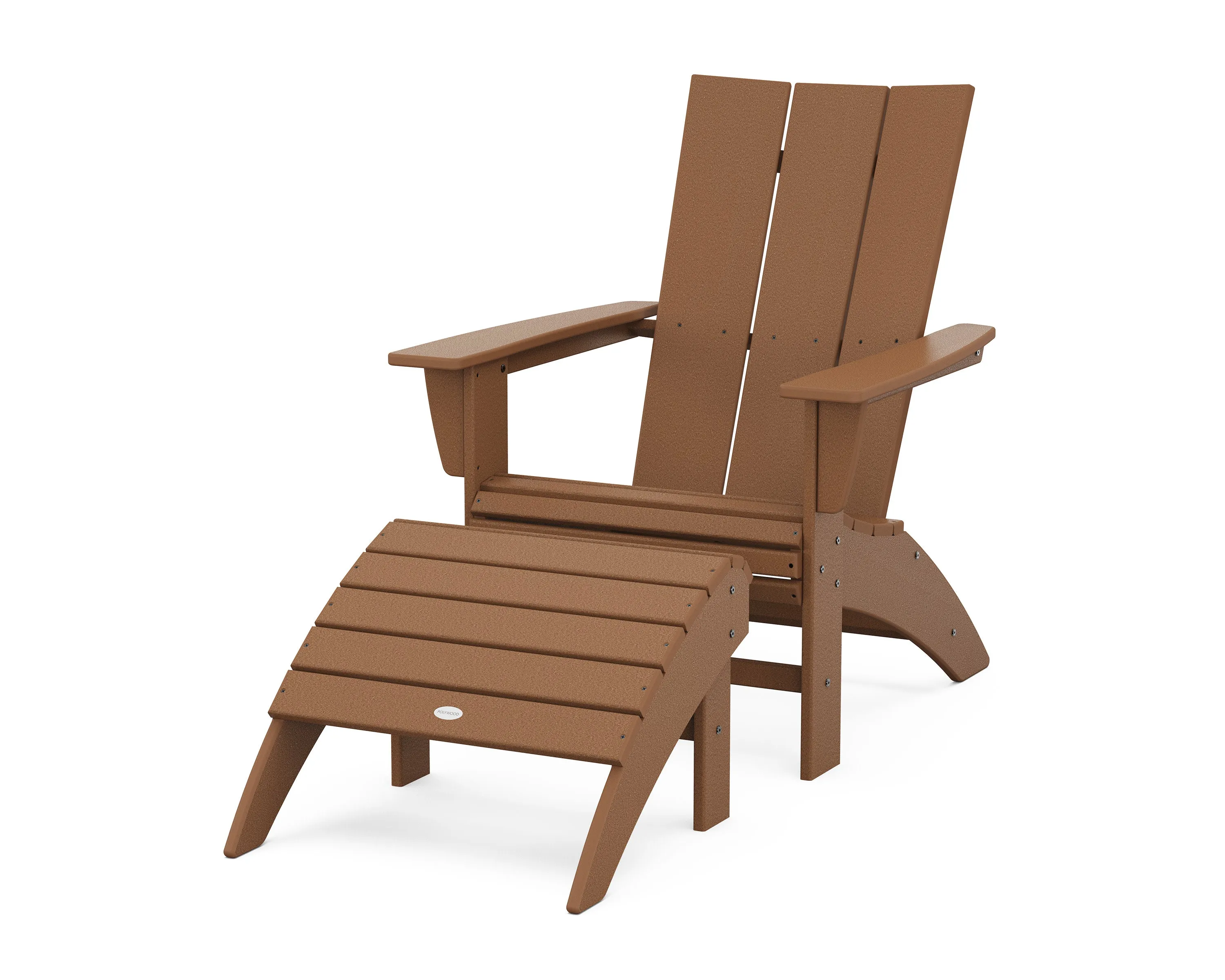 Modern Curveback Adirondack Chair 2-Piece Set with Ottoman