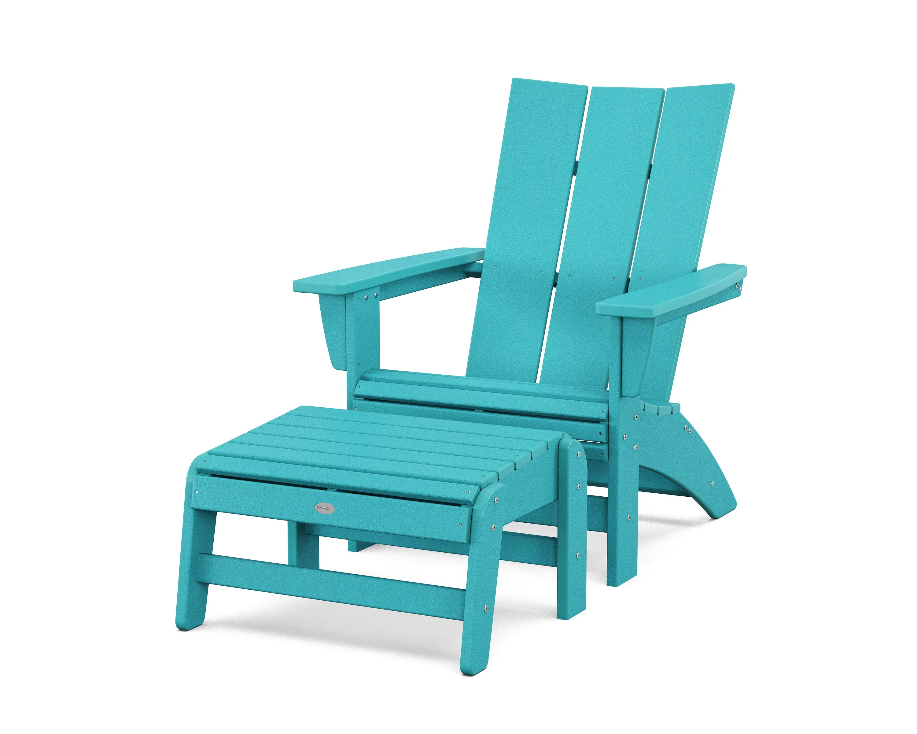 Modern Grand Adirondack Chair with Ottoman