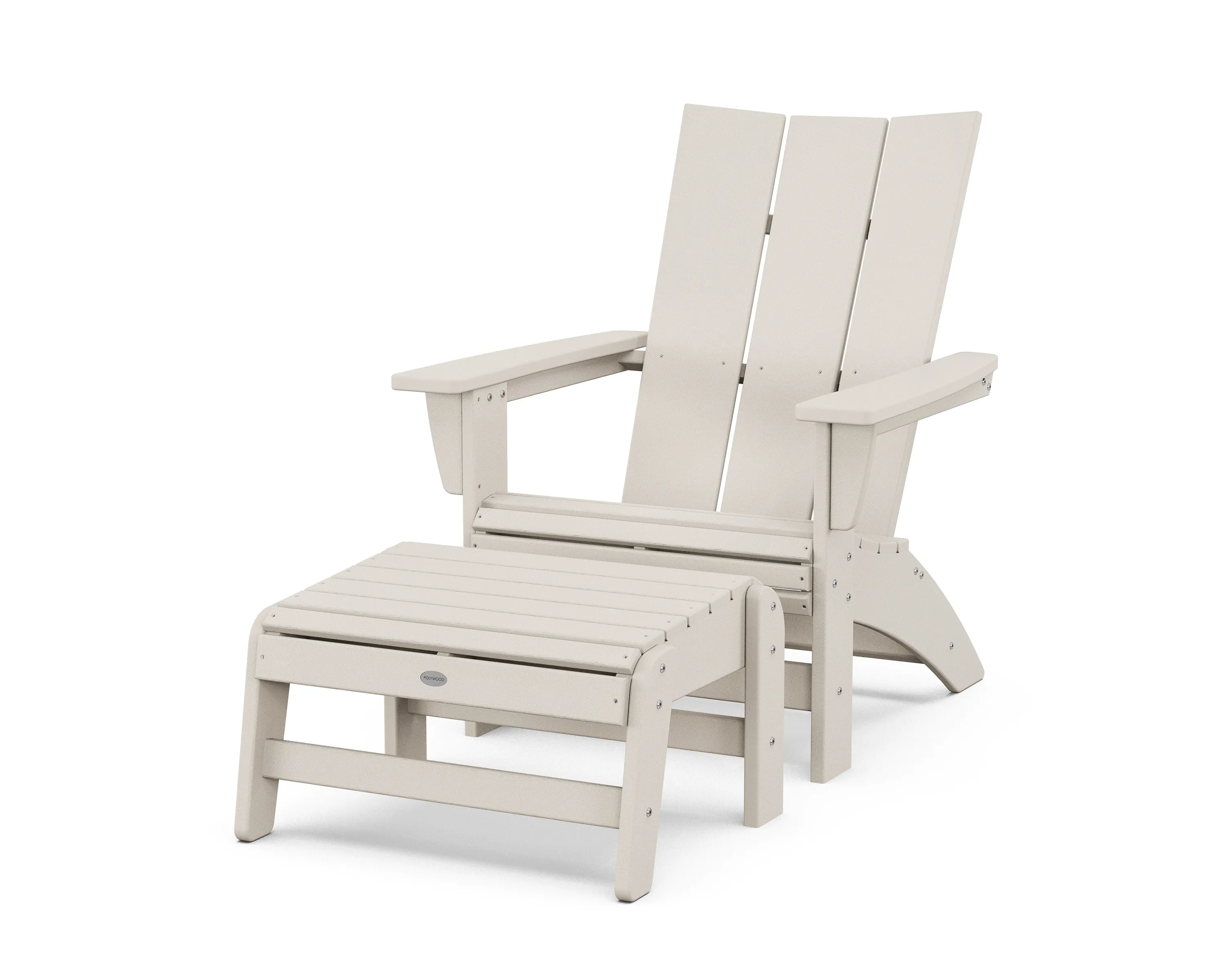 Modern Grand Adirondack Chair with Ottoman