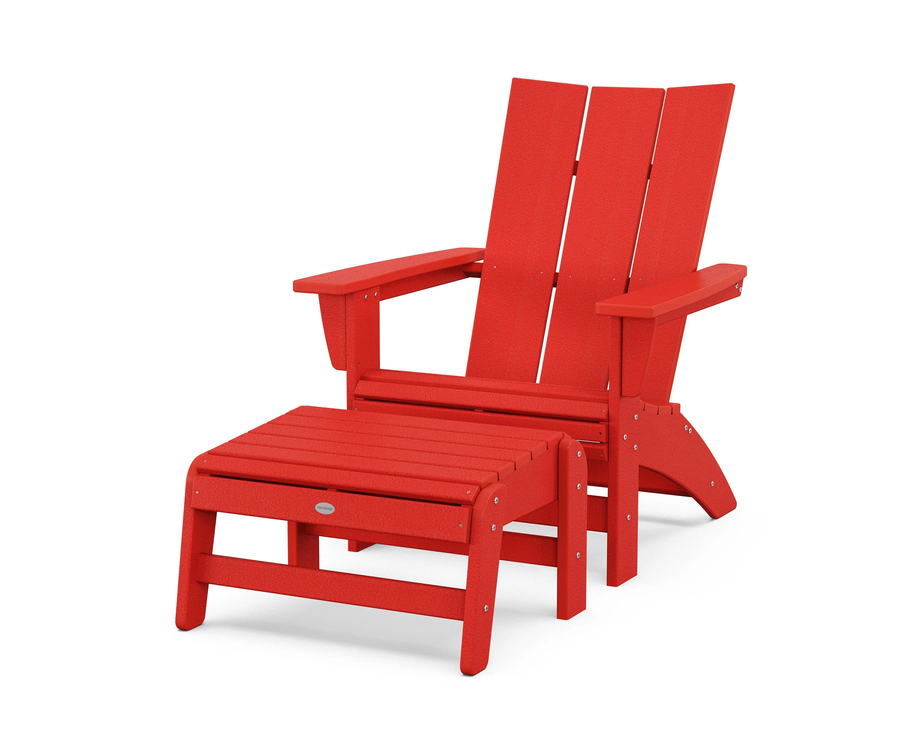 Modern Grand Adirondack Chair with Ottoman