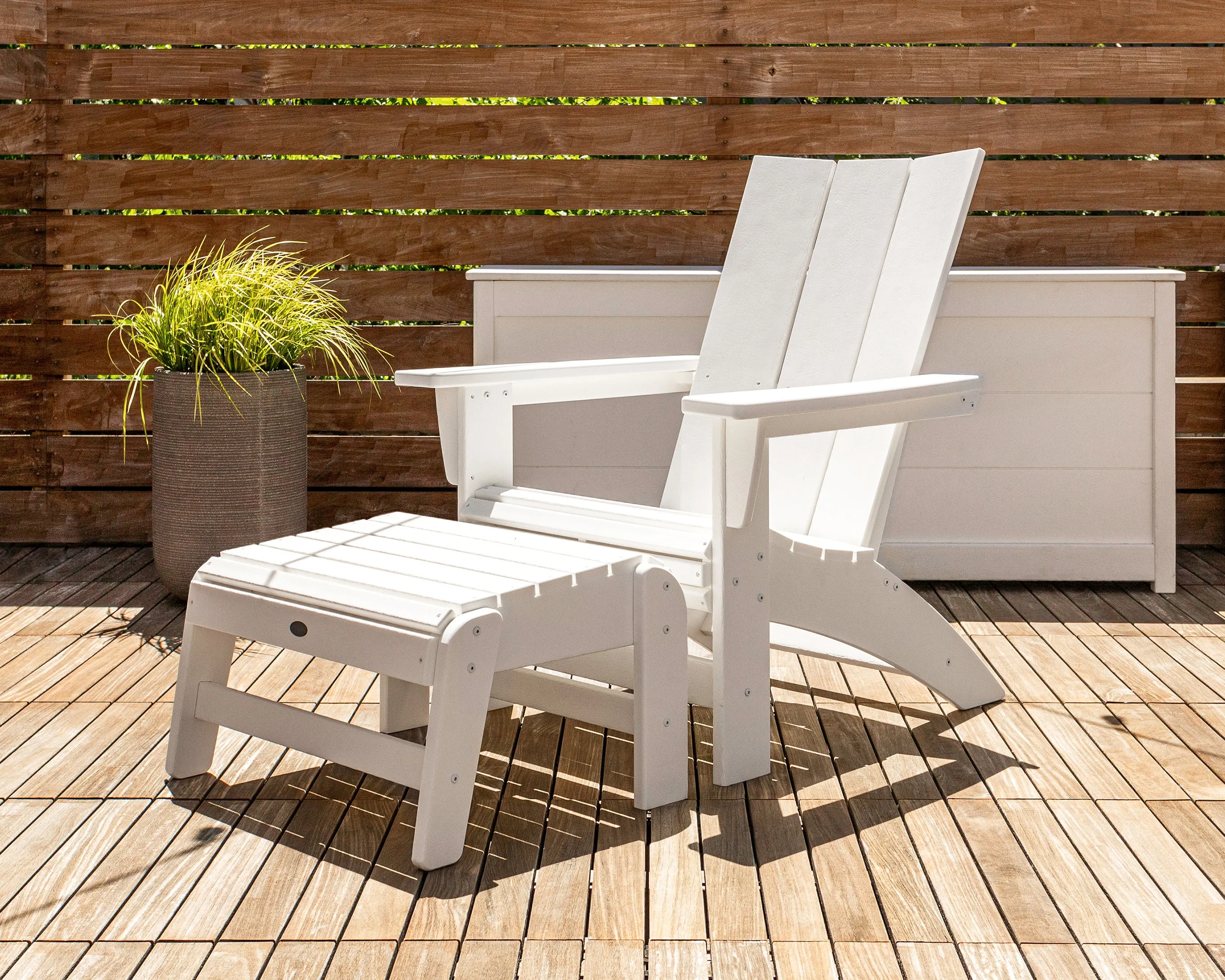 Modern Grand Adirondack Chair with Ottoman