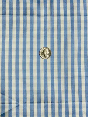 Periwinkle Blue White Gingham Shantung 742 Fabric