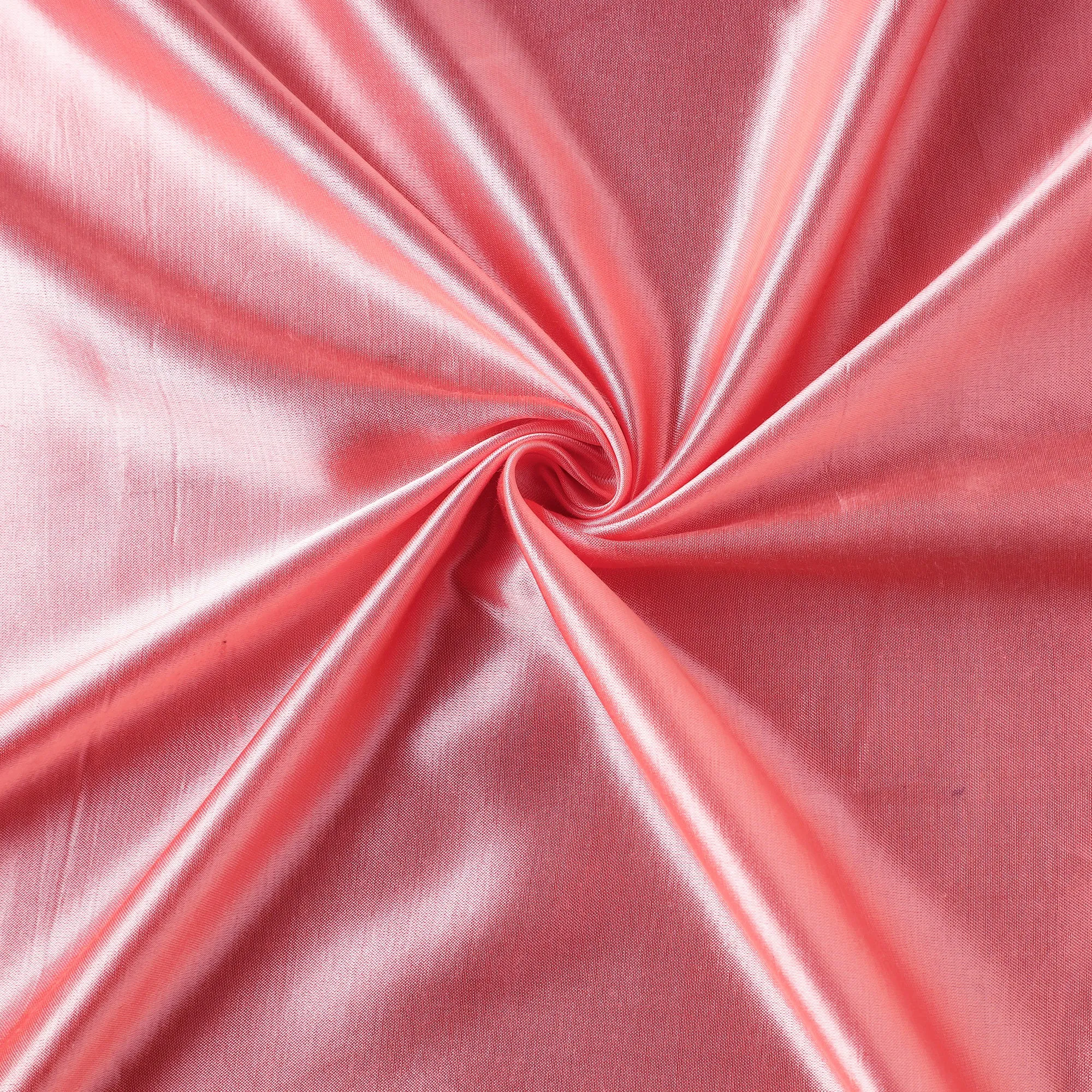 Pink - Pure Mashru Silk Plain Fabric