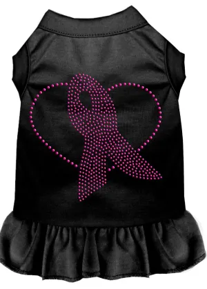 Pink Ribbon Rhinestone Dress Black Xs (8)